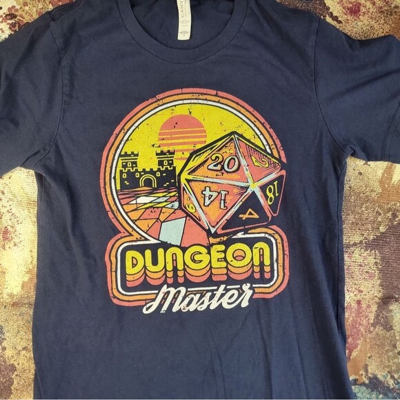 80s Vintage Dungeon Master Retro wave Distressed Graphic Logo Kids Small - Picture 4 of 11